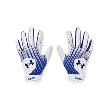 UA Clean Up Batting Gloves White/Royal Small