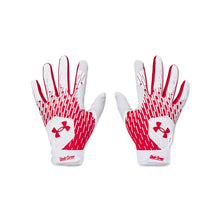 UA Clean Up Batting Gloves White/Red Small