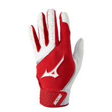 Mizuno MVP Youth Batting Gloves White/Red Youth Medium