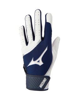 Mizuno MVP Youth Batting Gloves White/Navy Youth Medium