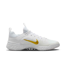 Nike Huarache 9 Elite TF LAX Mens Turfs White/Metallic Gold 8