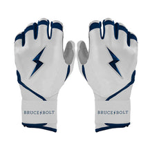 Bruce Bolt Chrome Series Long Cuff Batting Gloves-Adult Navy Small