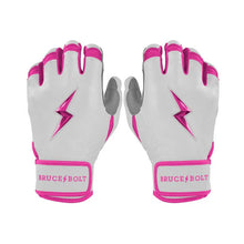 Bruce Bolt Chrome Series Short Cuff Batting Gloves-Adult Pink Small