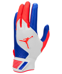 Jordan Fly Elite Batting Gloves White/Royal/Red Medium