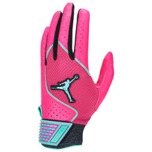 Jordan Fly Elite Batting Gloves Pink Flash/Dynamic Turquoise Small