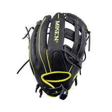 Miken Pro Series Gloves H-Web 13" LTD Edition Black/Optic Yellow Left Hand Throw (wear on right hand)