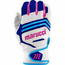 Marucci FUZN Pro Batting Gloves White/Columbia Blue/Pink Small