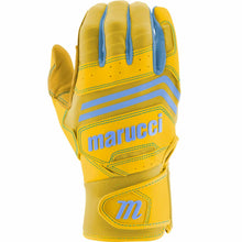 Marucci FUZN Pro Batting Gloves Yellow/Carolina Blue Small