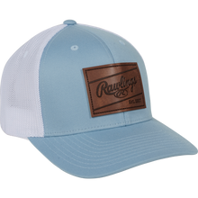 Rawlings Leather Patch Snapback Hat Light Blue
