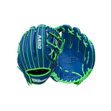 Wilson A450 H-Web Blue/Neon Green/White 10.75"-RHT