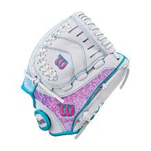 Wilson Flash Closed Web White/Purple/Teal 11"-RHT