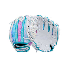 Wilson Flash Closed Web White/Purple/Teal 11"-RHT