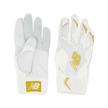 New Balance Performance Batting Gloves White/Gold Small