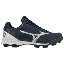 Mizuno Wave Lightrevo TPU Jr. Low Baseball Cleat Navy/White 3.5