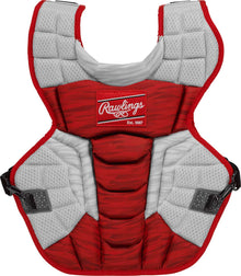 Rawlings Velo 2.0 NOCSAE Chest Pad 17" Scarlet/White