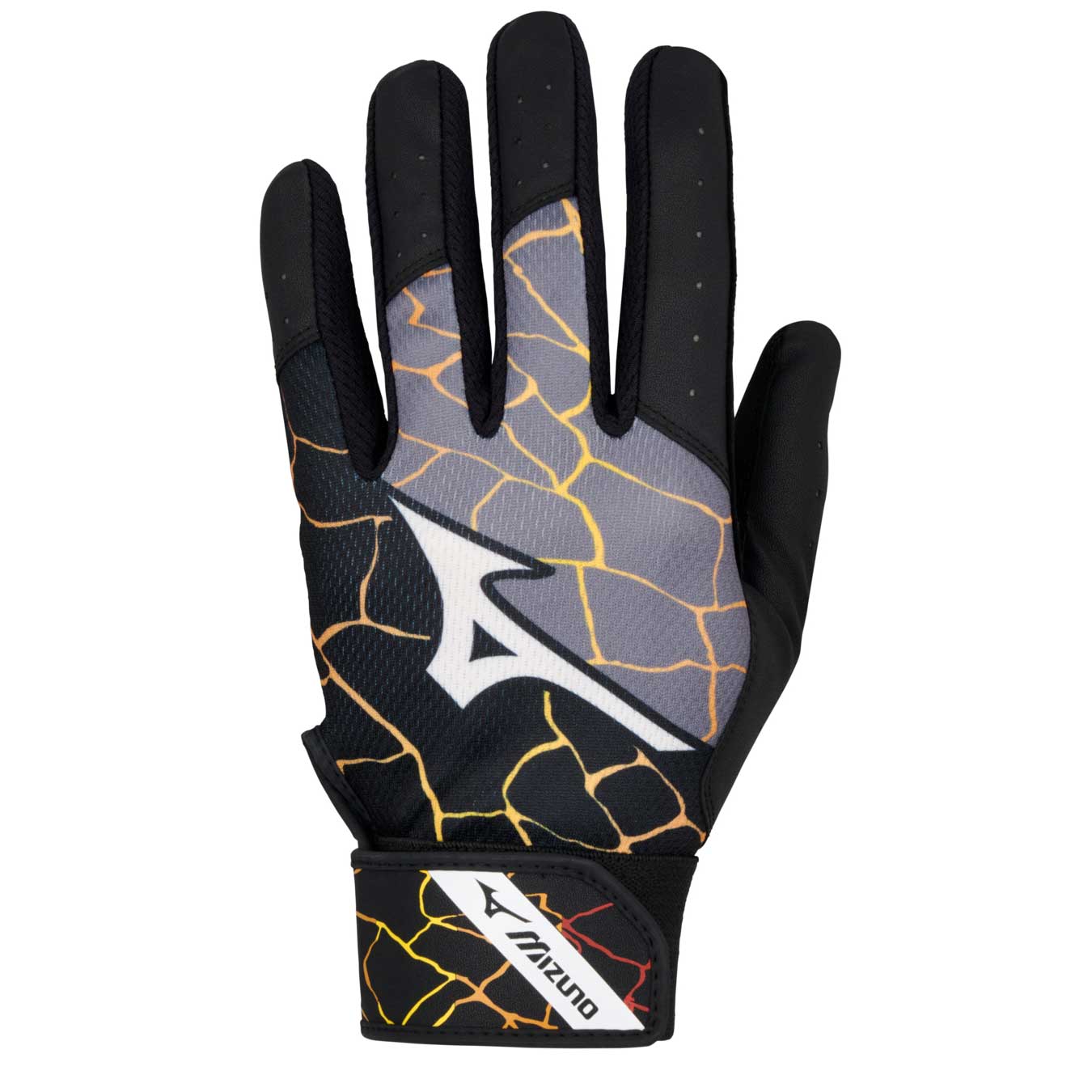 Mizuno 2026 MVP Adult Batting Gloves Black/Orange Small