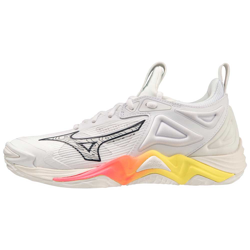 Mizuno Wave Momentum 3 Women's Volleyball Shoe White/Hi-Vis Pink 7