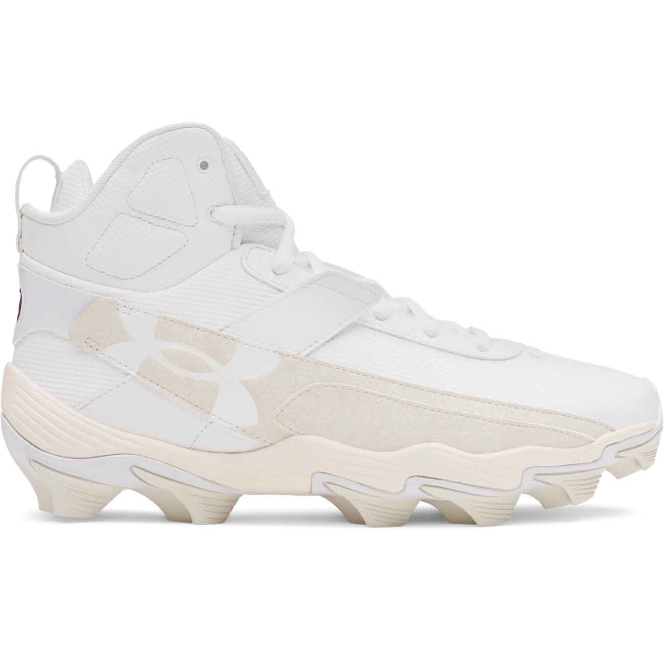 UA Harper 10 RM Molded Rubber Cleats White 6.5