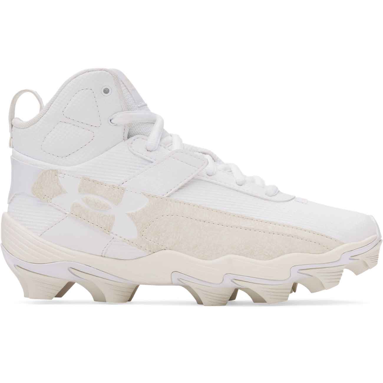 UA Harper 10 RM Jr Molded Rubber Cleats White 3