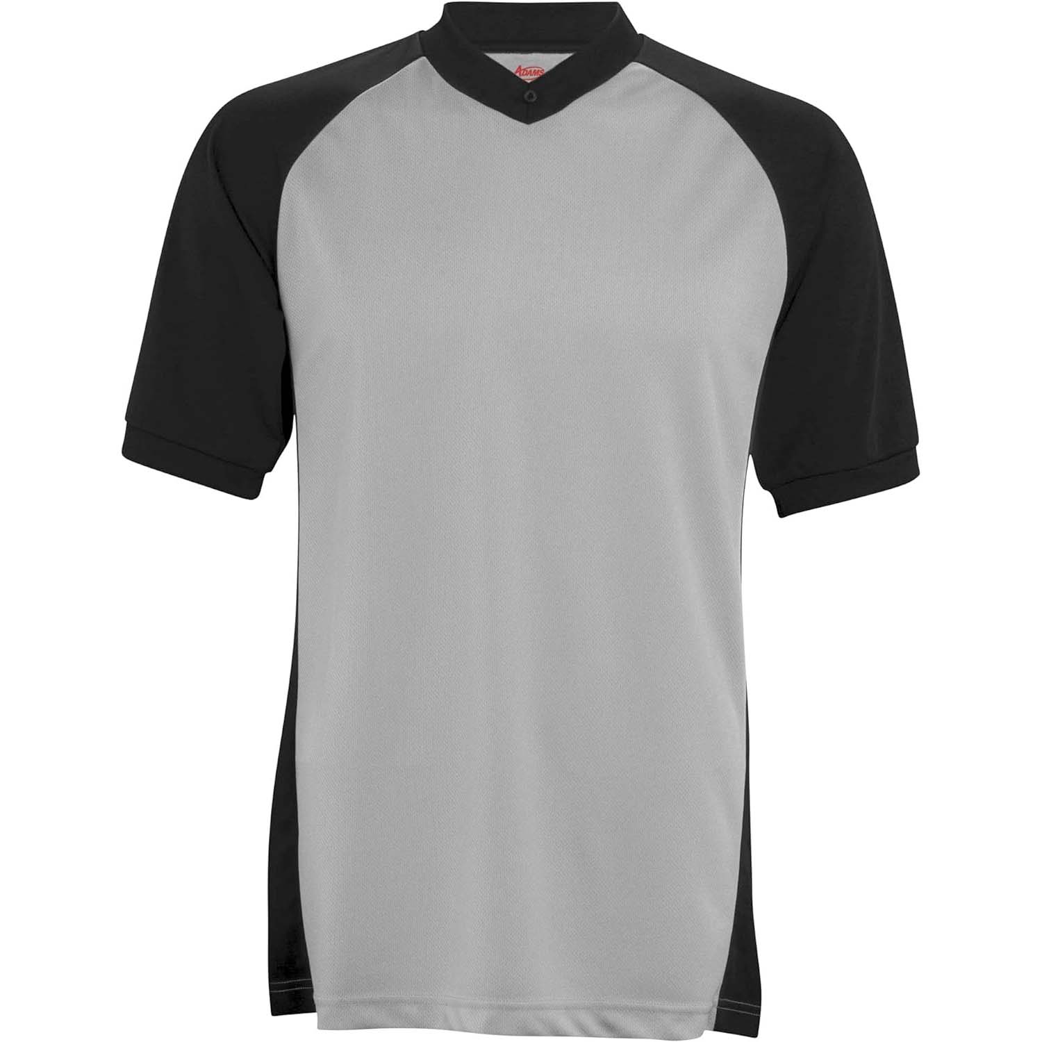 Adams V-Neck Short Sleeve Referee Shirt (Grey) with Black Raglan Sleeves