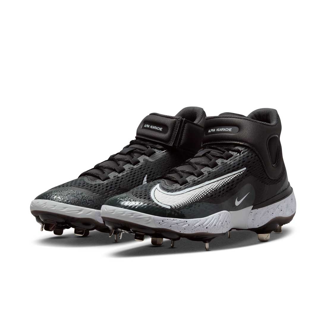 Nike Alpha Huarache Elite 4 Mid Black/White/Smoke Grey – Home Run