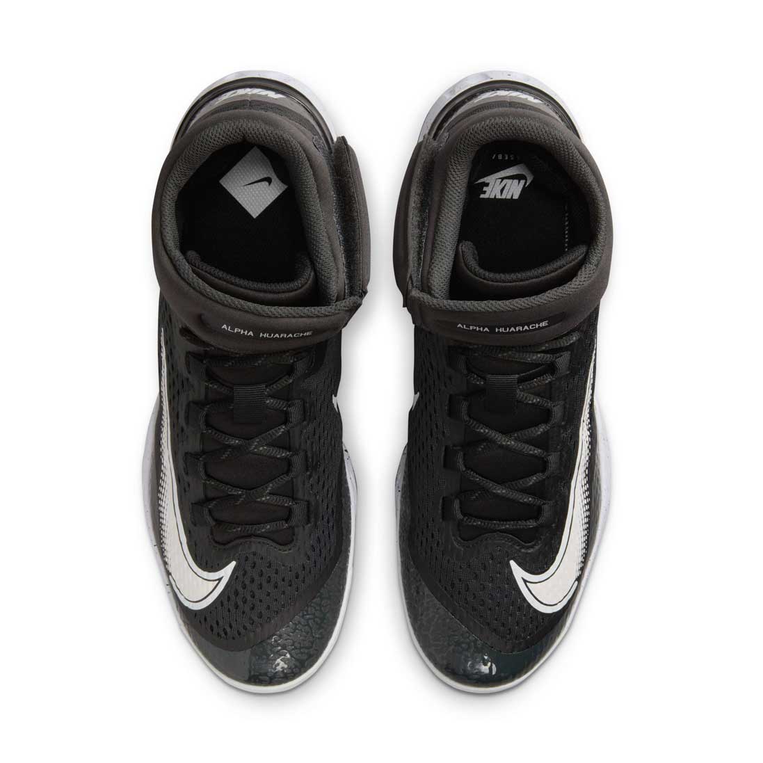Nike Alpha Huarache Elite 4 Mid Black/White/Smoke Grey – Home Run