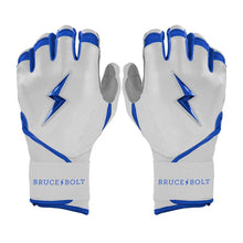Bruce Bolt Chrome Series Long Cuff Batting Gloves-Adult Royal Small