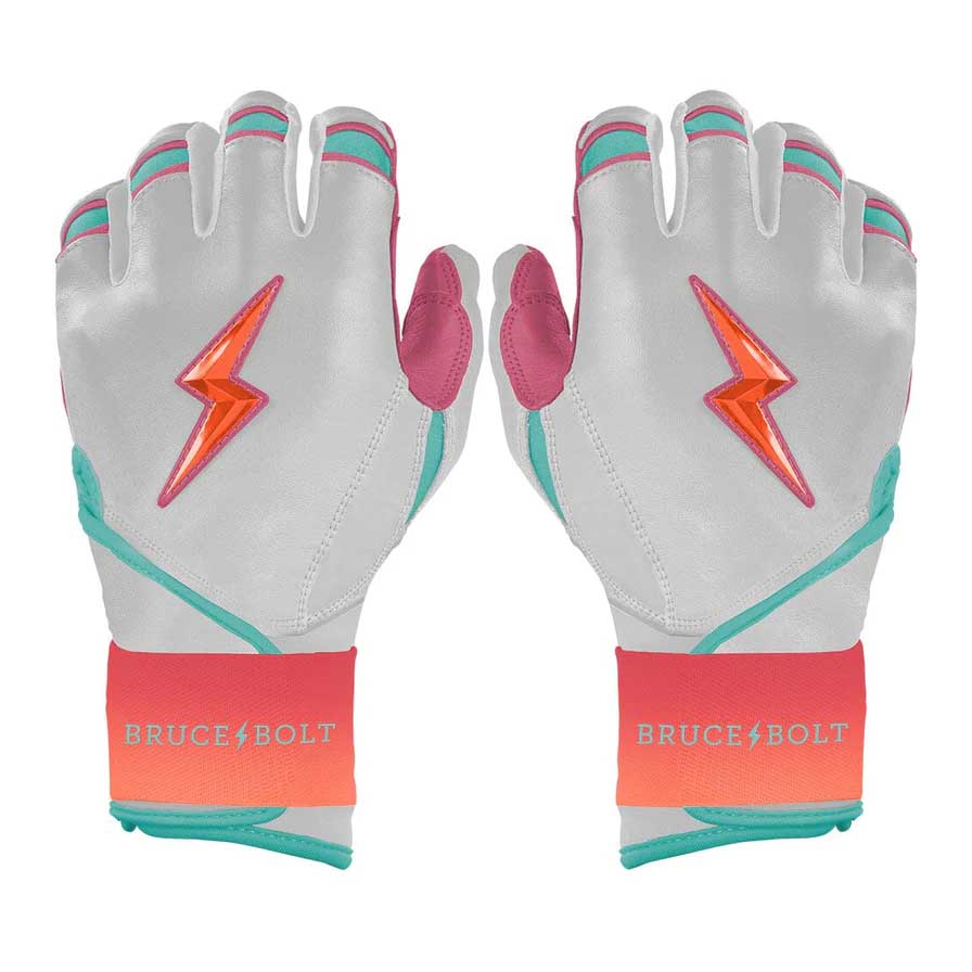 Bruce Bolt Creator Series Long Cuff Batting Gloves-Adult Sunrise Small
