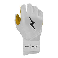 Bruce Bolt Original Series Long Cuff Batting Gloves-Youth White Youth Small