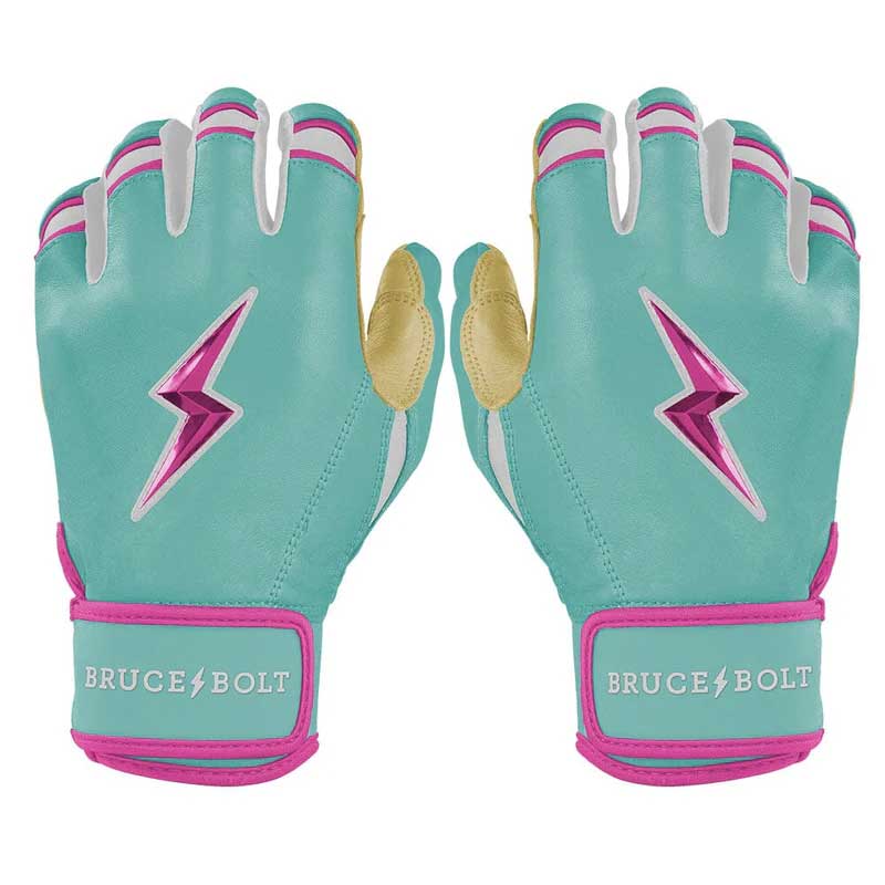 Bruce Bolt Signature Series Short Cuff Batting Gloves-Womens Tatis Jr. Mint/Pink Small