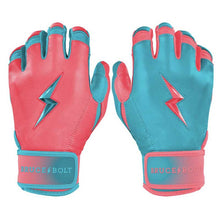 Bruce Bolt Signature Series Short Cuff Batting Gloves-Youth Pink/Teal Youth Small