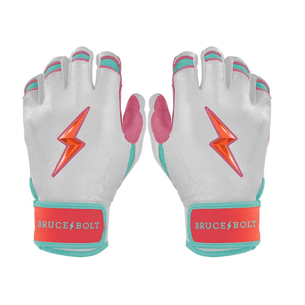 Bruce Bolt Creator Series Short Cuff Batting Gloves-Adult Sunrise Small