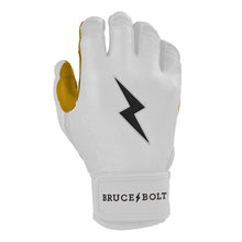 Bruce Bolt Original Series Short Cuff Batting Gloves-Youth White Youth Small