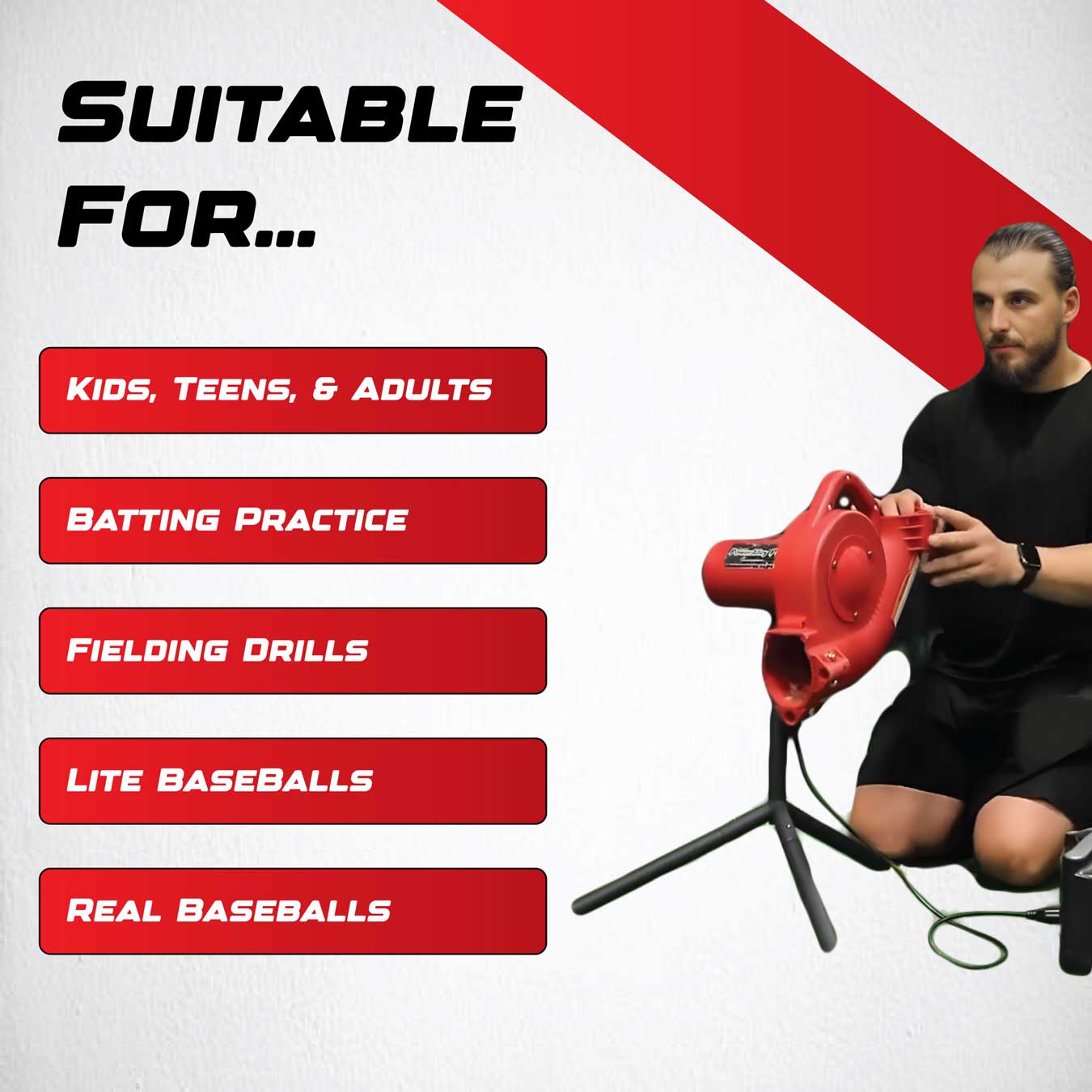Heater Sports Base Hit Baseball Pitching Machine