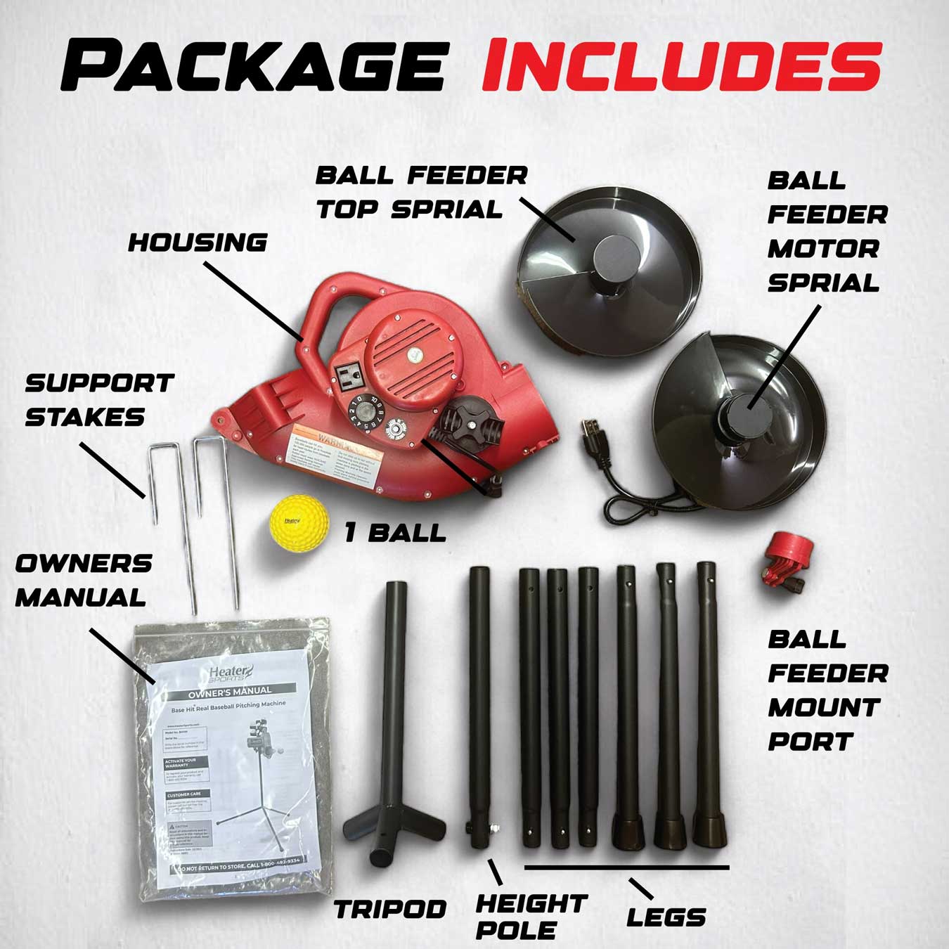 Heater Sports Base Hit Baseball Pitching Machine – Home Run Sports