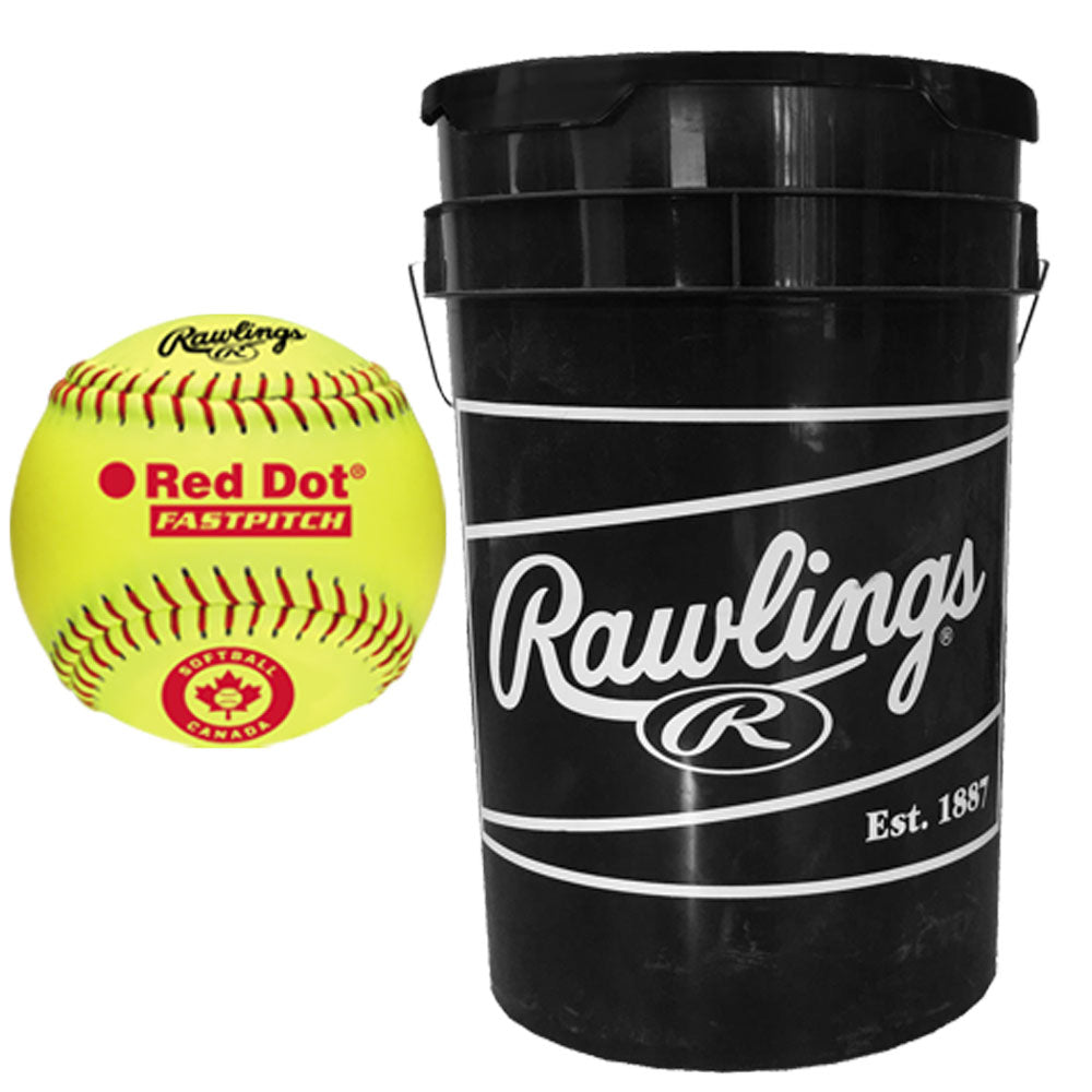 Home Run Sports Bucket with 2 dz 12" Red Dot Combo