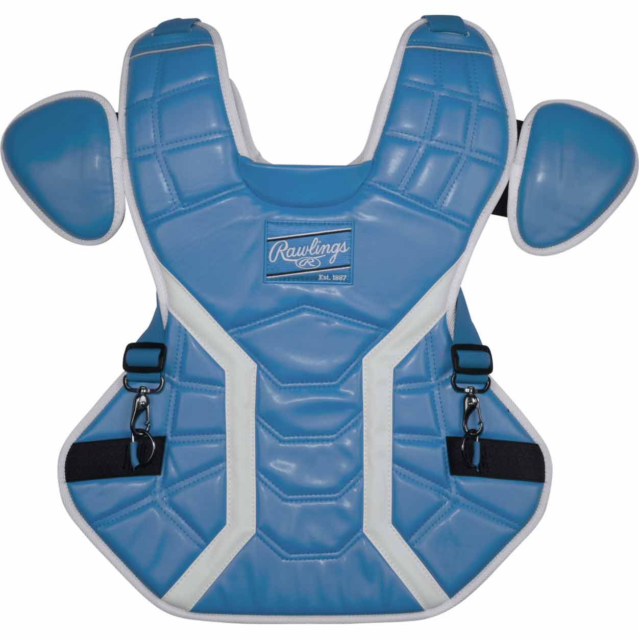 Rawlings Mach Pro Series Chest Protector Columbia Blue/White Medium