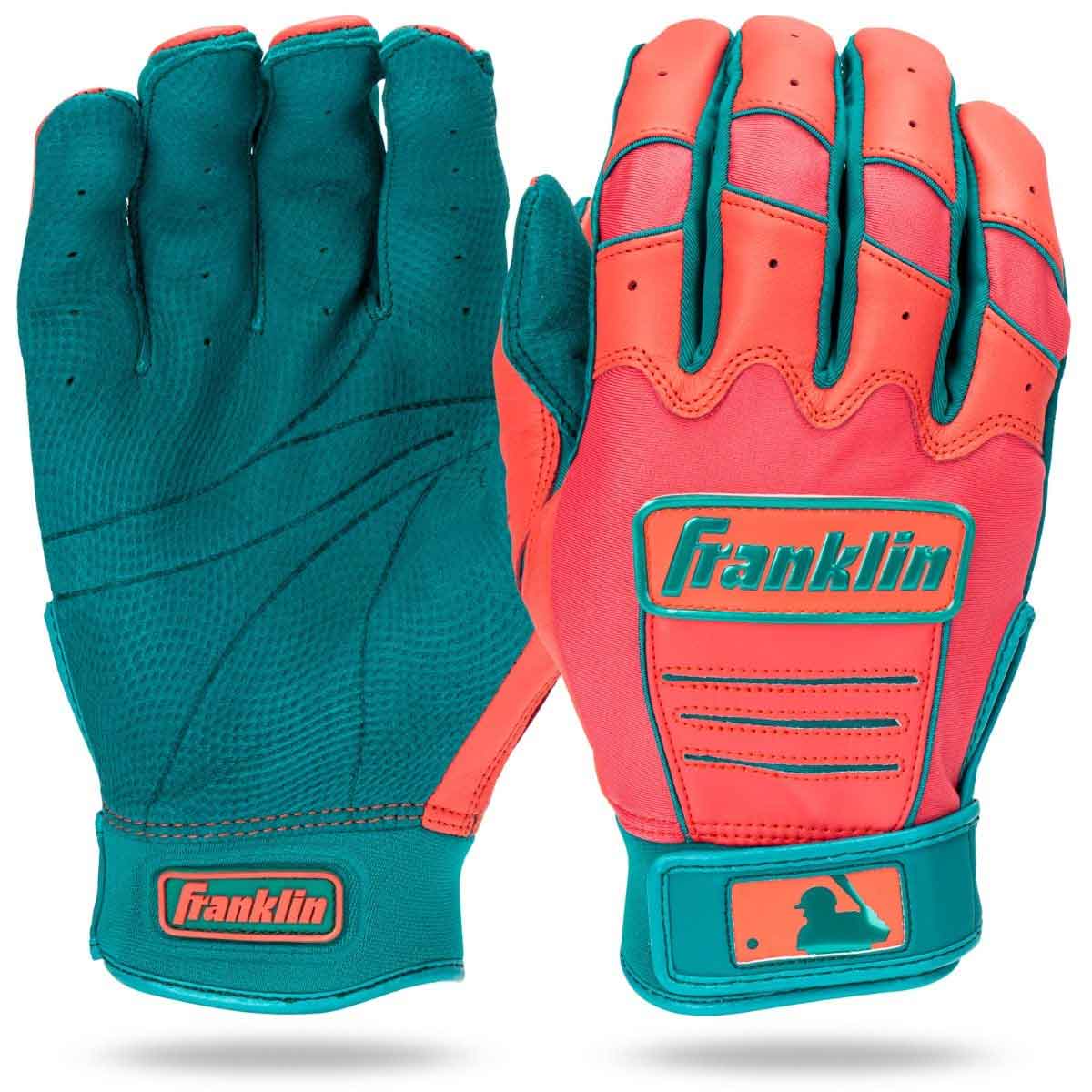 Franklin CFX Pro Hi-Lite Series Batting Gloves Teal/Coral Small