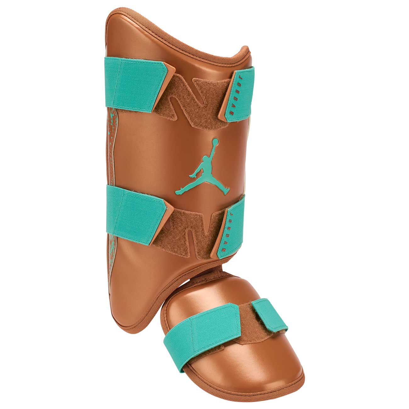 Jordan Fly Batters Leg Guard Metallic Copper/Hyper Turquoise OSFM-LHH