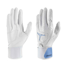 Jordan Legend Long Cuff Batting Gloves White/White/University Blue Medium