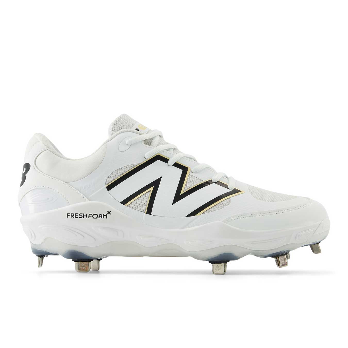New Balance Fresh Foam L3000v7 Metal Cleats White 8 Standard