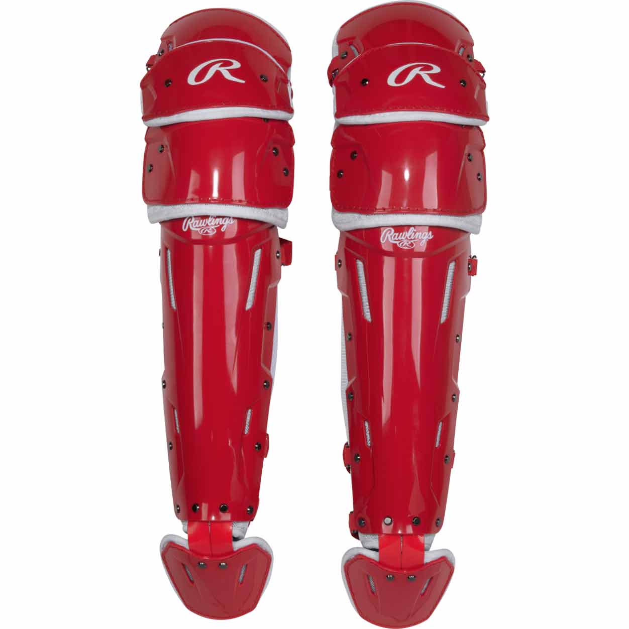 Rawlings Mach Pro Series Leg Guards Scarlet/White Medium