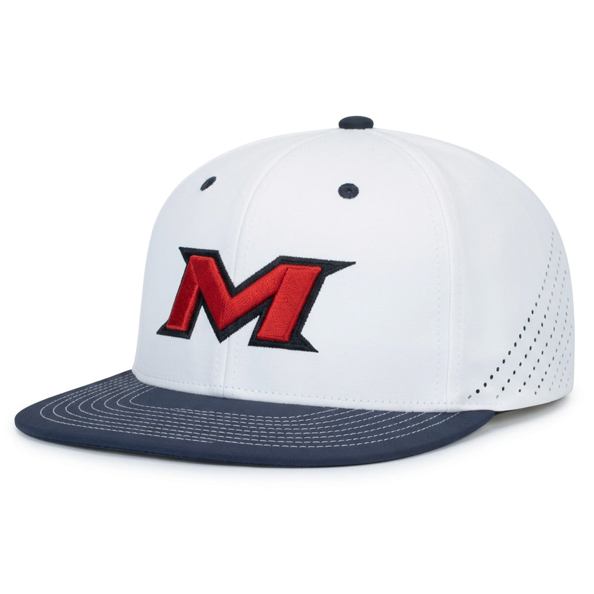 Miken ES471 Perforated Pacflex Cap White/Navy Small/Medium