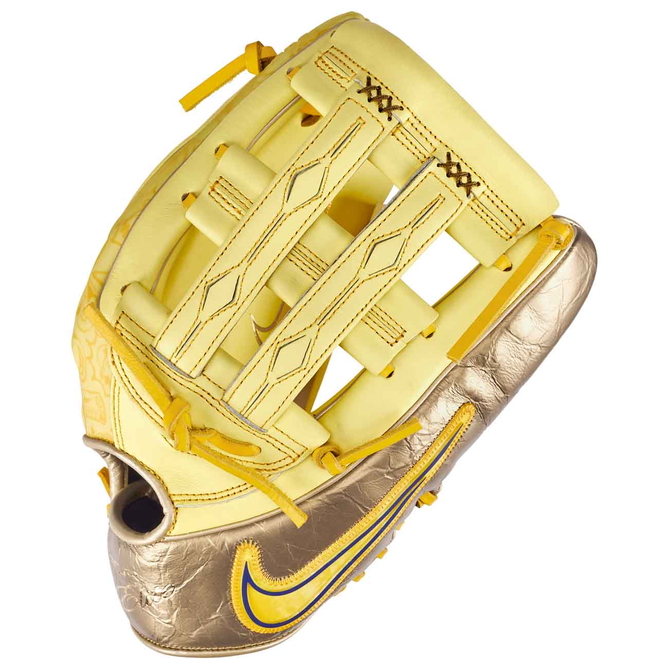 Nike Vapor Elite Acuna H-Web Laser Orange/Midwest Gold/Deep Royal 12.75"-RHT