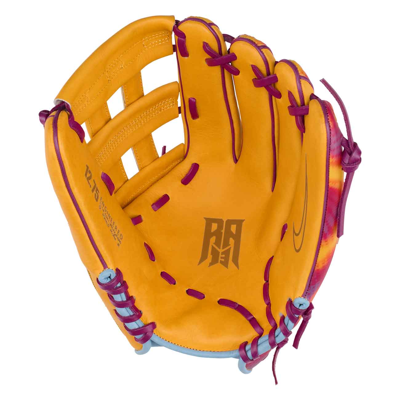 Nike Vapor Elite Acuna H-Web University Gold/Hyper Violet/Green Shock 12.75"-RHT
