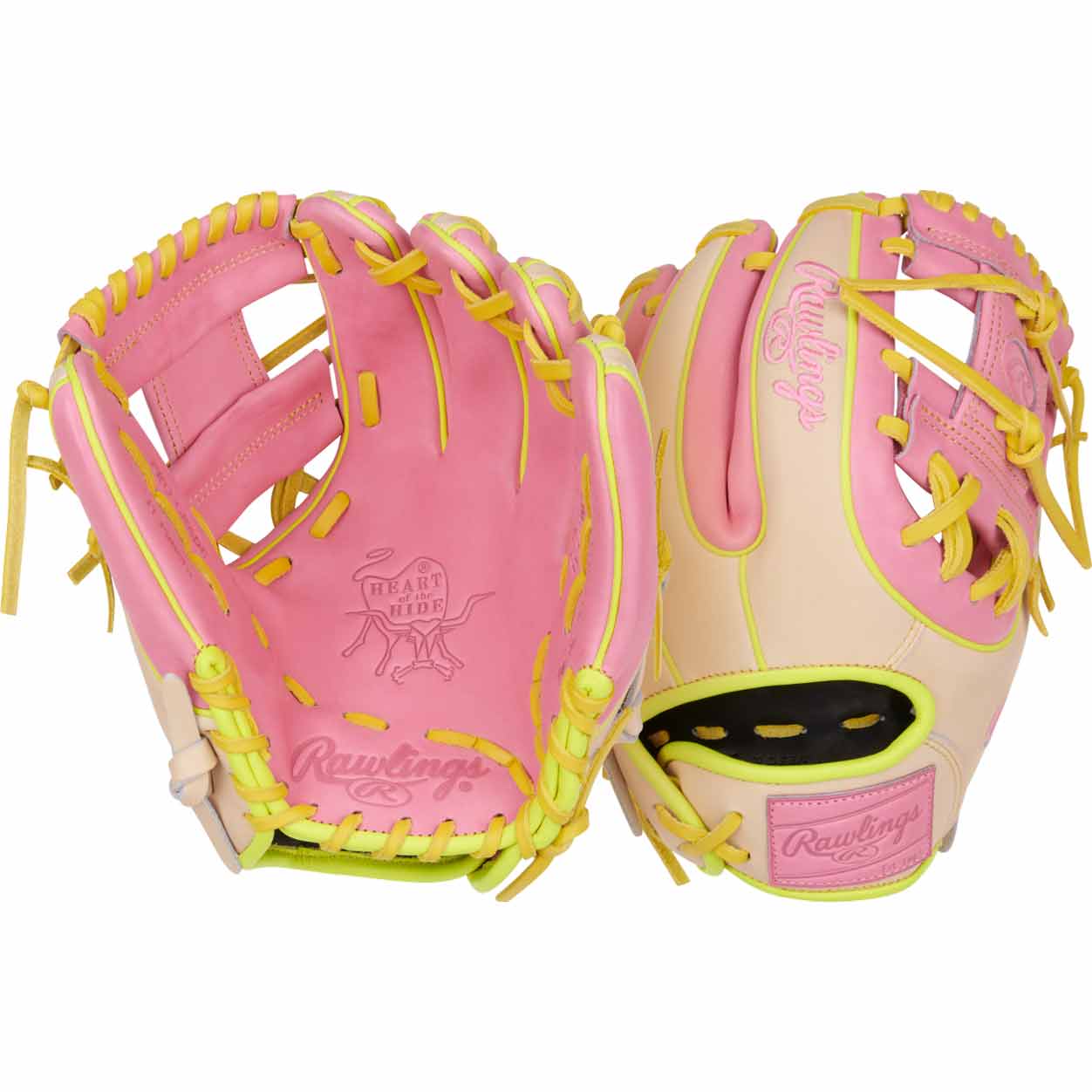RUFFLOG×TAINDOUBLEPUSH Rawlings Heart of the Hide Color Sync 9.0 PROR312U-2P Pink