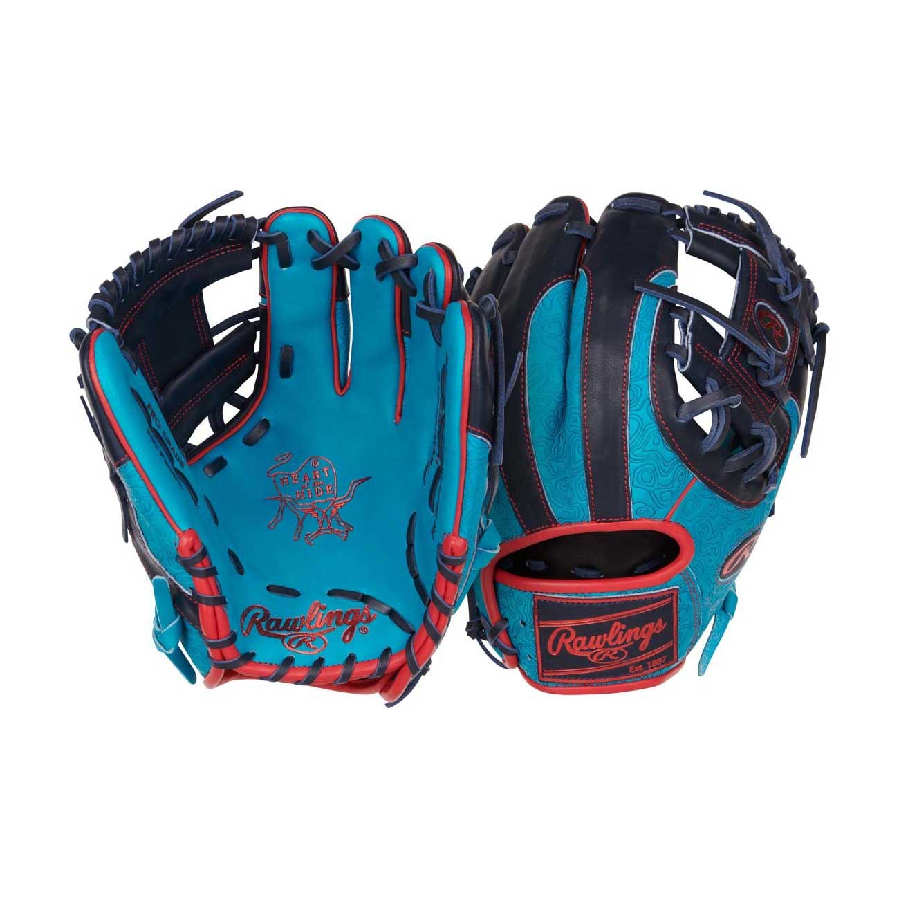 Rawlings Heart of the Hide Color Sync 9.0 PROR204-2TE Teal/Navy