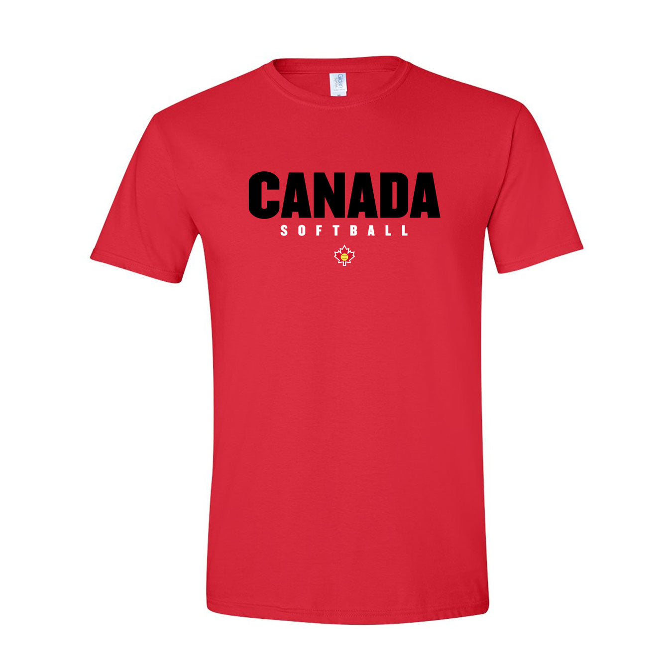 Softball Canada 64000 Red T-Shirt-Logo 4A