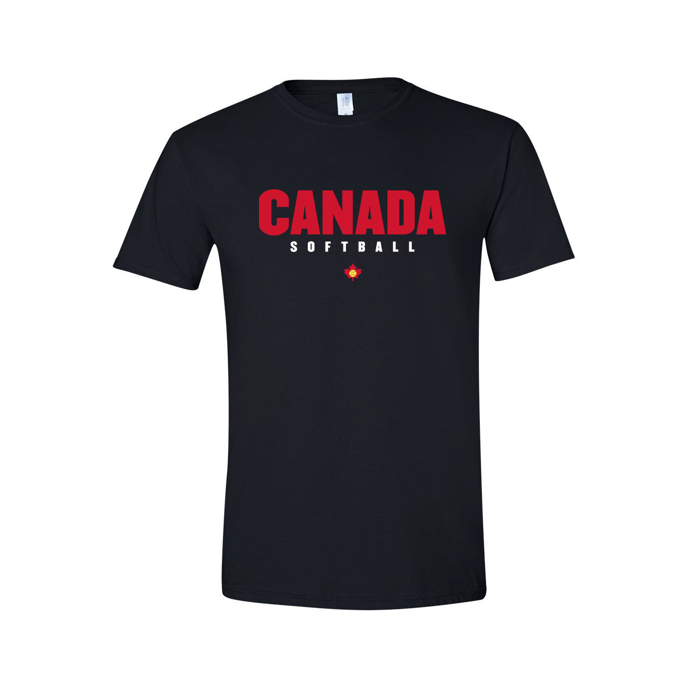 Softball Canada 64000 Black T-Shirt-Logo 4C