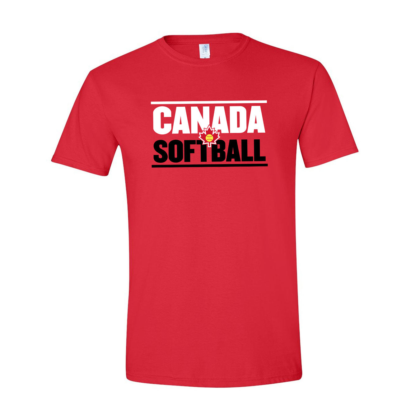 Softball Canada 64000 Red T-Shirt-Logo 7A